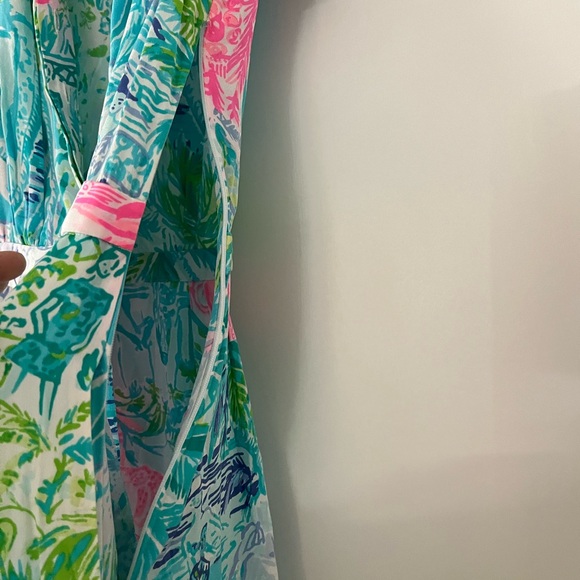 Rare Lilly pulitzer Palm beach silk maxi dress bohemian queen size 0 - Picture 9 of 12
